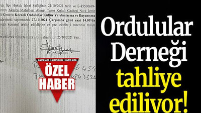 Ordulular Derneği tahliye ediliyor!